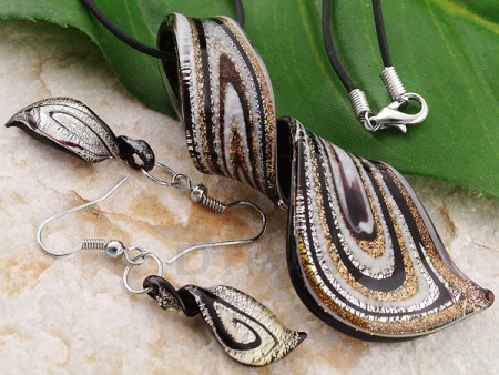 Conjunto de Murano con Collar y Pendientes a Juego